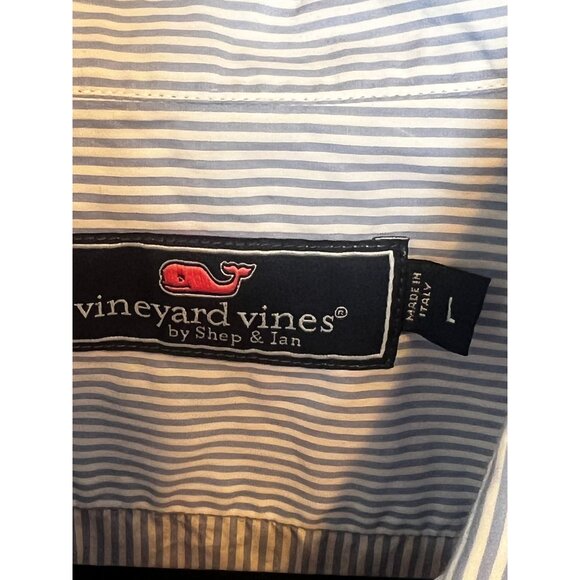 Vineyard Vines‎ Mens L Blue & White Striped Long-Sleeve Button-Up Shirt - Picture 4 of 5